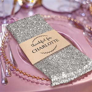 20" Premium Silver Sequin Napkin For Wedding Banquet Party Table Decoration
