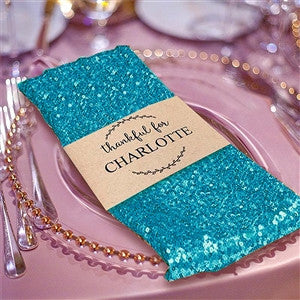 20"x 20" Premium Turquoise Sequin Napkins For Wedding Reception Banquet Tableware