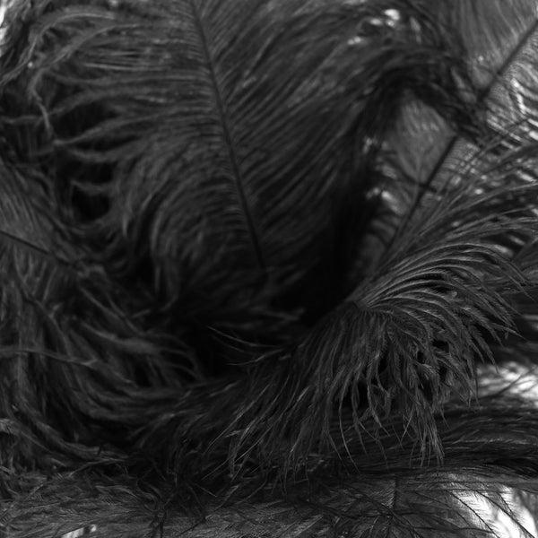 12 Pack | 13"-15" Natural Plume Real Ostrich Feathers Vase Centerpiece - Black