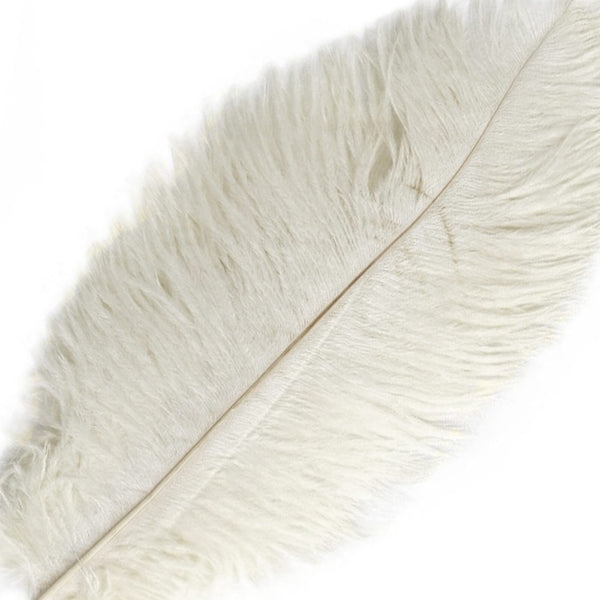 12 Pack | 13"-15" Natural Plume Real Ostrich Feathers Vase Centerpiece - Cream / Ivory