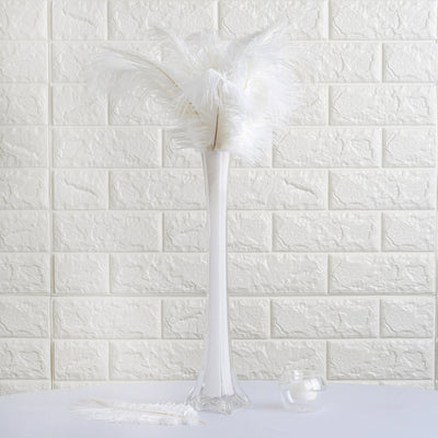 10pcs/pack White Ostrich Feathers 15-75cm Long Home Vase Wedding