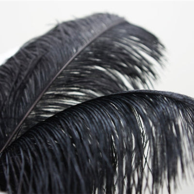 Set of 12 | 24"-26" Natural Plume Ostrich Feathers Centerpiece - Black