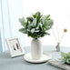 Pack of 4 | 12inch Frosted Green Artificial Flocked Lambs Ear Leaf Spray