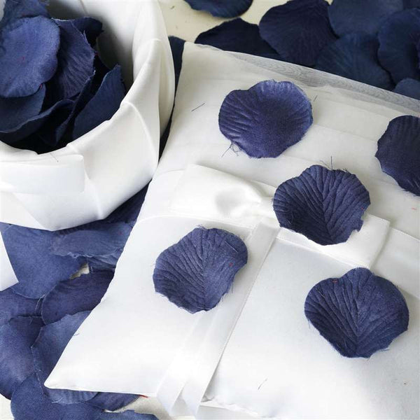500 Silk Rose Petals For Wedding Party Table Confetti Decoration - Navy Blue