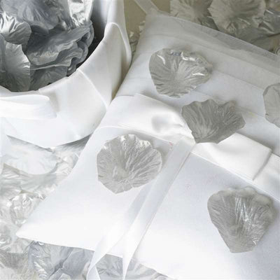 500 Silk Rose Petals For Wedding Party Table Confetti Decoration - Silver