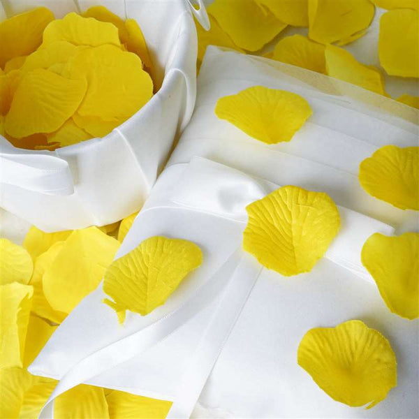500 Silk Rose Petals For Wedding Party Table Confetti Decoration - Yellow