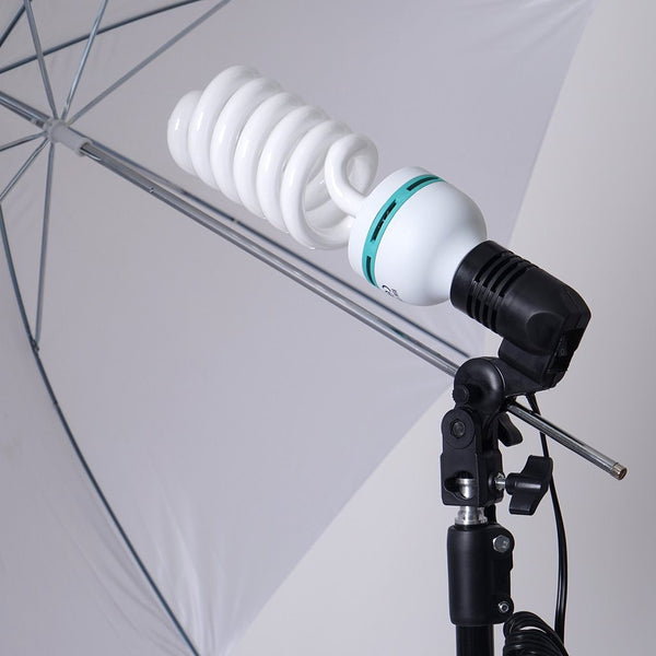 1200 Watts White Umbrella Soft box Continuous Lighting Photo Video Studio Kit With Chromakey Background Muslins (Green Black White)