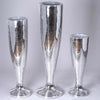 42” Silver Mirror Mosaic Polystone Trumpet Floor Vase Wedding Aisle Prop Party Columns