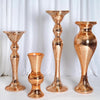 48” Rose Gold Mirror Mosaic Polystone Floor Vase Wedding Aisle Prop Party Columns