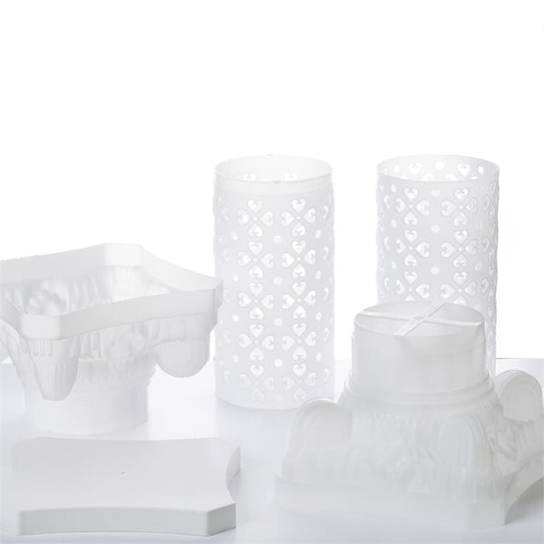 4 PCS Height Adjustable Artistic Roman Wedding Columns Plant Stand -  41" Tall