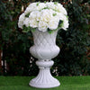 2 Pack | 18" Tall White PVC | 10mm Crystal Studded Italian Inspired | Pedestal Column Plant Stand Pot