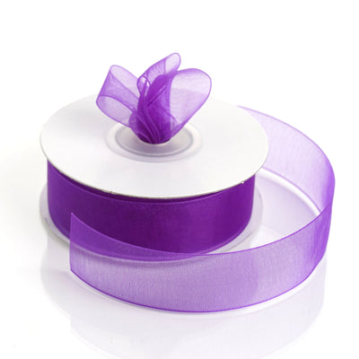 7/8" x 25 Yards Sheer Organza Ribbon - Purple