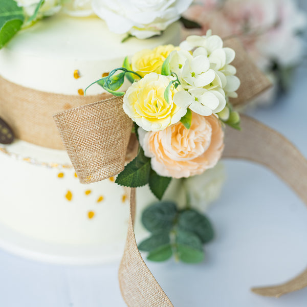 2.5" x 10 Yards Natural Tone Burlap Wired Ribbon