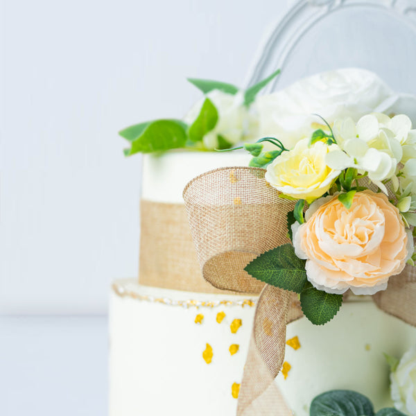 2.5" x 10 Yards Natural Tone Burlap Wired Ribbon