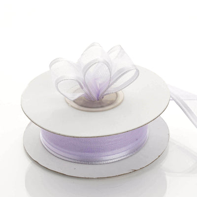 7/8" x 10 Yards Organza Ribbon With Wired Edge - Lavender