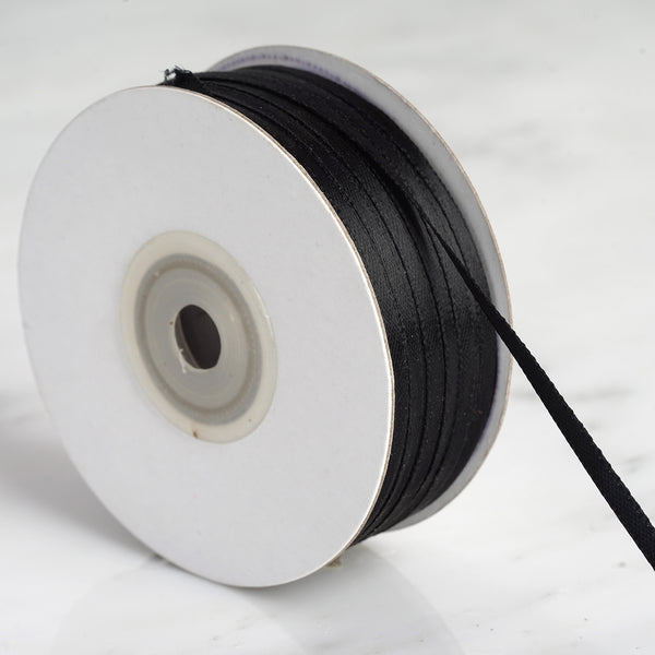 1/8" x 100 Yards Solid Satin Ribbon - Black