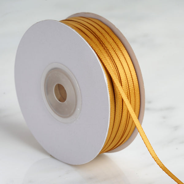 1/8" x 100 Yards Solid Satin Ribbon - Gold