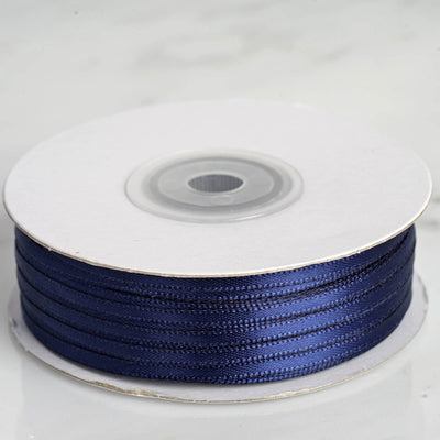 1/8" x 100 Yards Solid Satin Ribbon - Navy Blue
