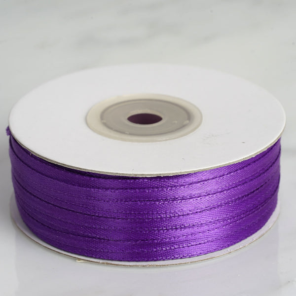 1/8" x 100 Yards Solid Satin Ribbon - Purple