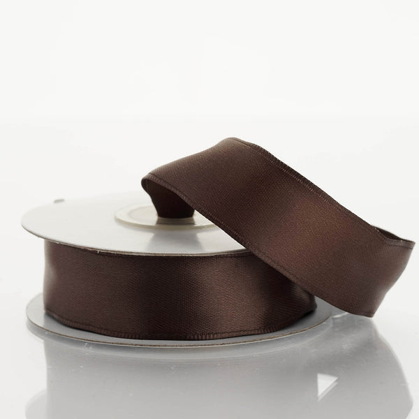 7/8" x 10 Yards Wired Satin Ribbon - Chocolate