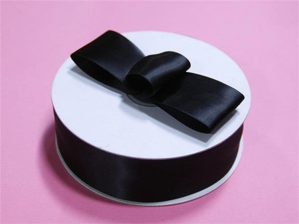 1.5" x 50 Yards Solid Satin Ribbon - Black