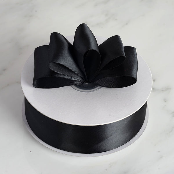 1.5" x 50 Yards Solid Satin Ribbon - Black