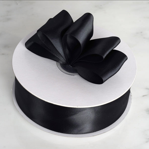 1.5" x 50 Yards Solid Satin Ribbon - Black