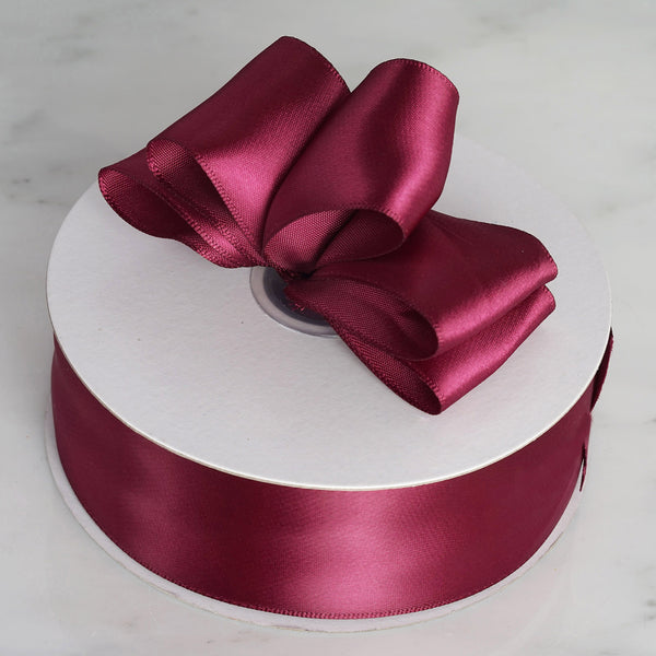 1.5" x 50 Yards Solid Satin Ribbon - Burgundy
