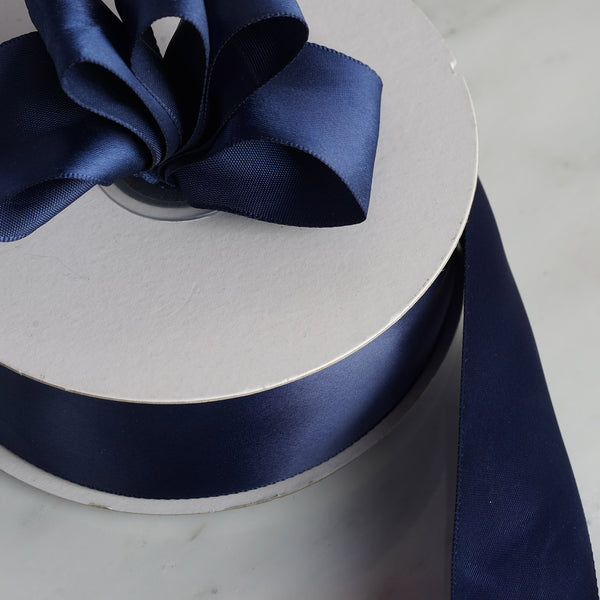 1.5" x 50 Yards Solid Satin Ribbon - Navy Blue