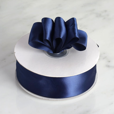 50Yards x 1.5 Navy Blue Satin Ribbon Wedding Multi Craft DIY Hair Bow  Party Fabric