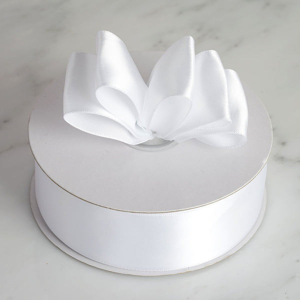 1.5" x 50 Yards Solid Satin Ribbon - White