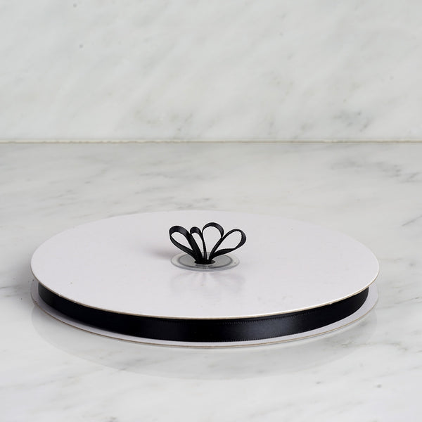 3/8" x 100 Yards Solid Satin Ribbon - Black