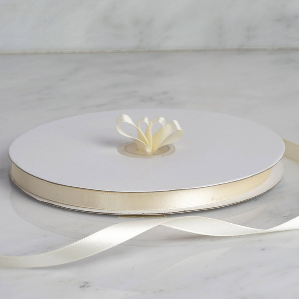 3/8" x 100 Yards Solid Satin Ribbon - Ivory