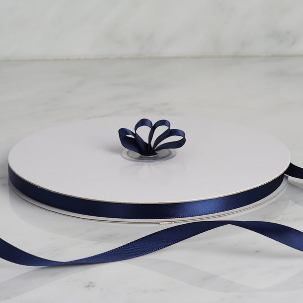 3/8" x 100 Yards Solid Satin Ribbon - Navy Blue