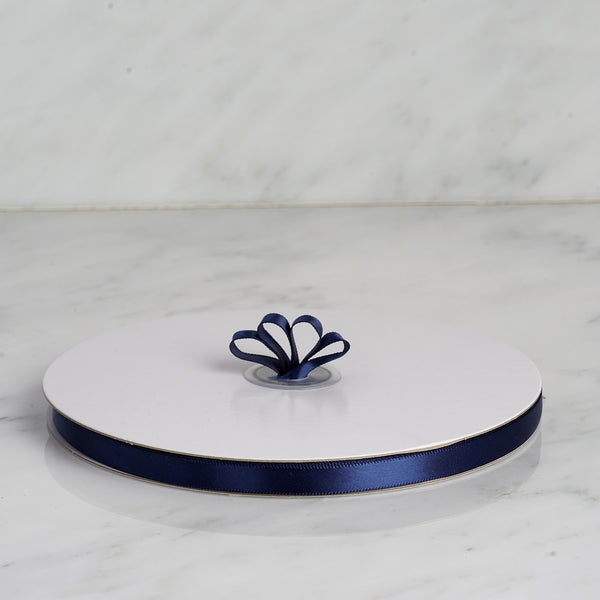 3/8" x 100 Yards Solid Satin Ribbon - Navy Blue