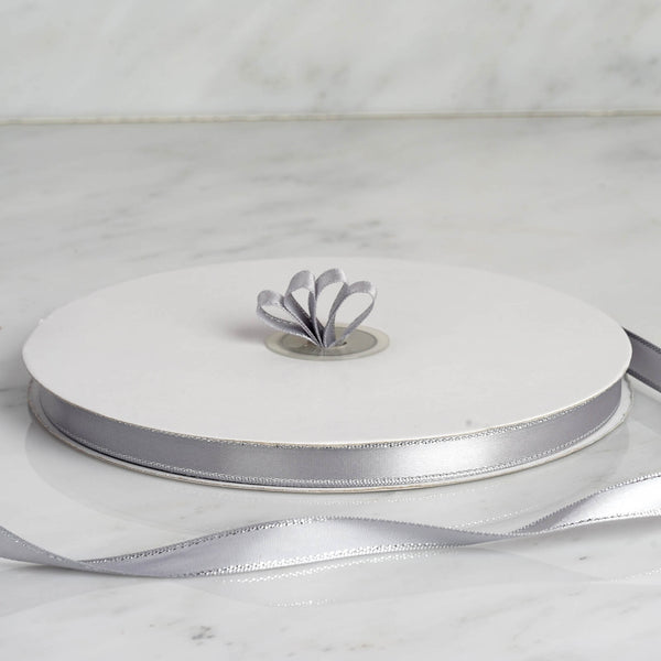 3/8" x 100 Yards Solid Satin Ribbon - Silver