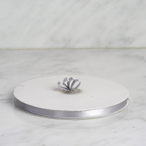 3/8" x 100 Yards Solid Satin Ribbon - Silver