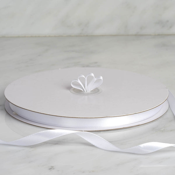 3/8" x 100 Yards Solid Satin Ribbon - White