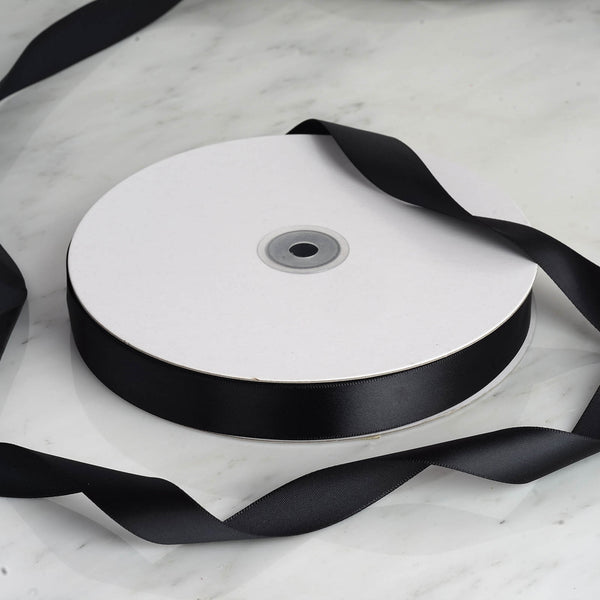 7/8" x 100 Yards Solid Satin Ribbon - Black