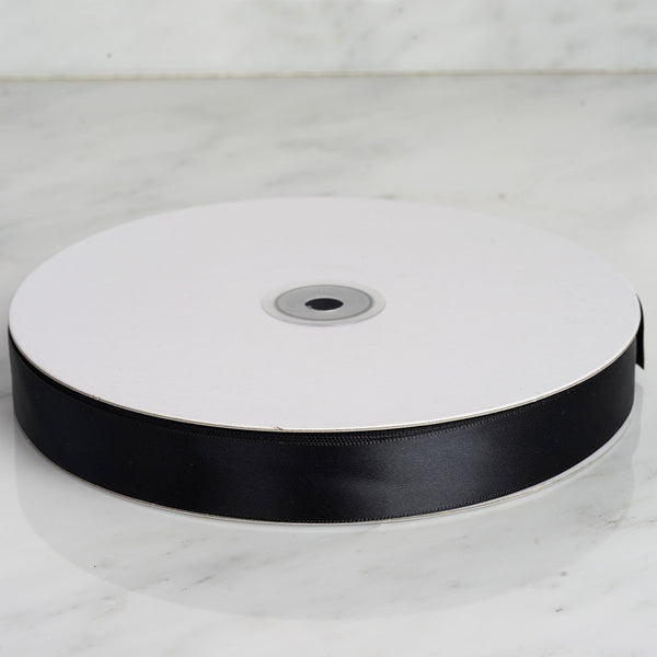7/8" x 100 Yards Solid Satin Ribbon - Black