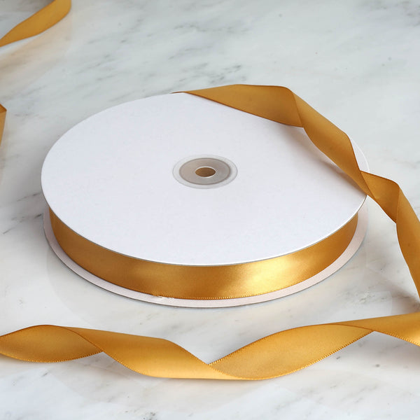 7/8" x 100 Yards Solid Satin Ribbon - Gold