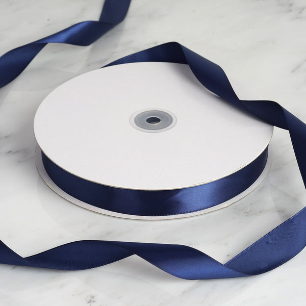 7/8" x 100 Yards Solid Satin Ribbon - Navy Blue
