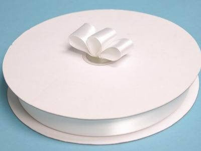 7/8" Satin Ribbon-White
