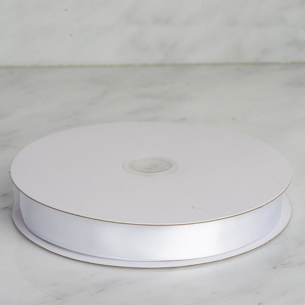 7/8" x 100 Yards Solid Satin Ribbon - White