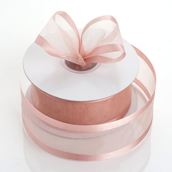 1.5" x 25 Yards Organza Ribbon With Satin Edge - Blush