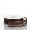 7/8" x 25 Yards Organza Ribbon With Satin Edge - Chocolate