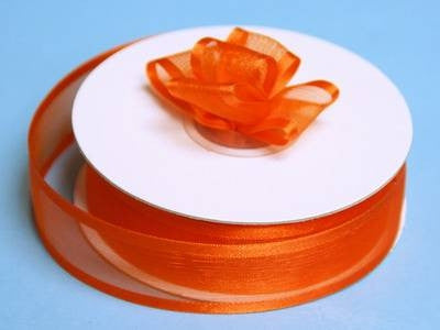 7/8" Satin Edge Organza-Coral Orange