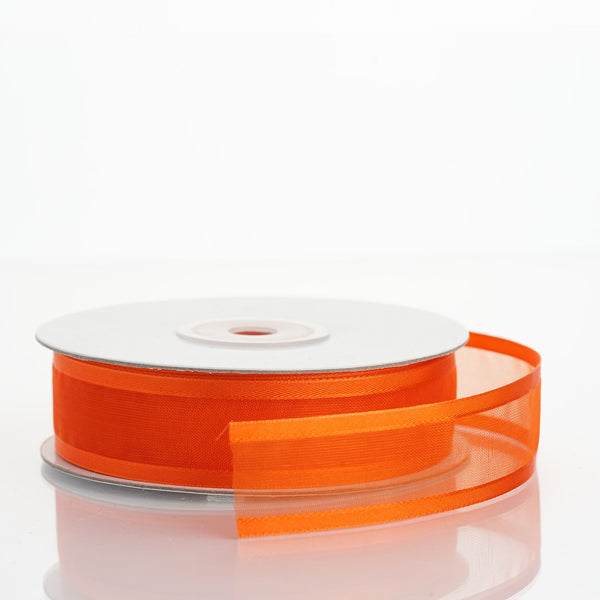 7/8" x 25 Yards Organza Ribbon With Satin Edge - Orange