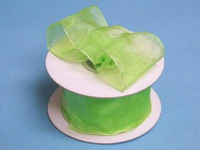 1.5" x 10 Yards Organza Ribbon With Wired Edge - Apple Green
