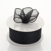 1.5" x 10 Yards Organza Ribbon With Wired Edge - Black